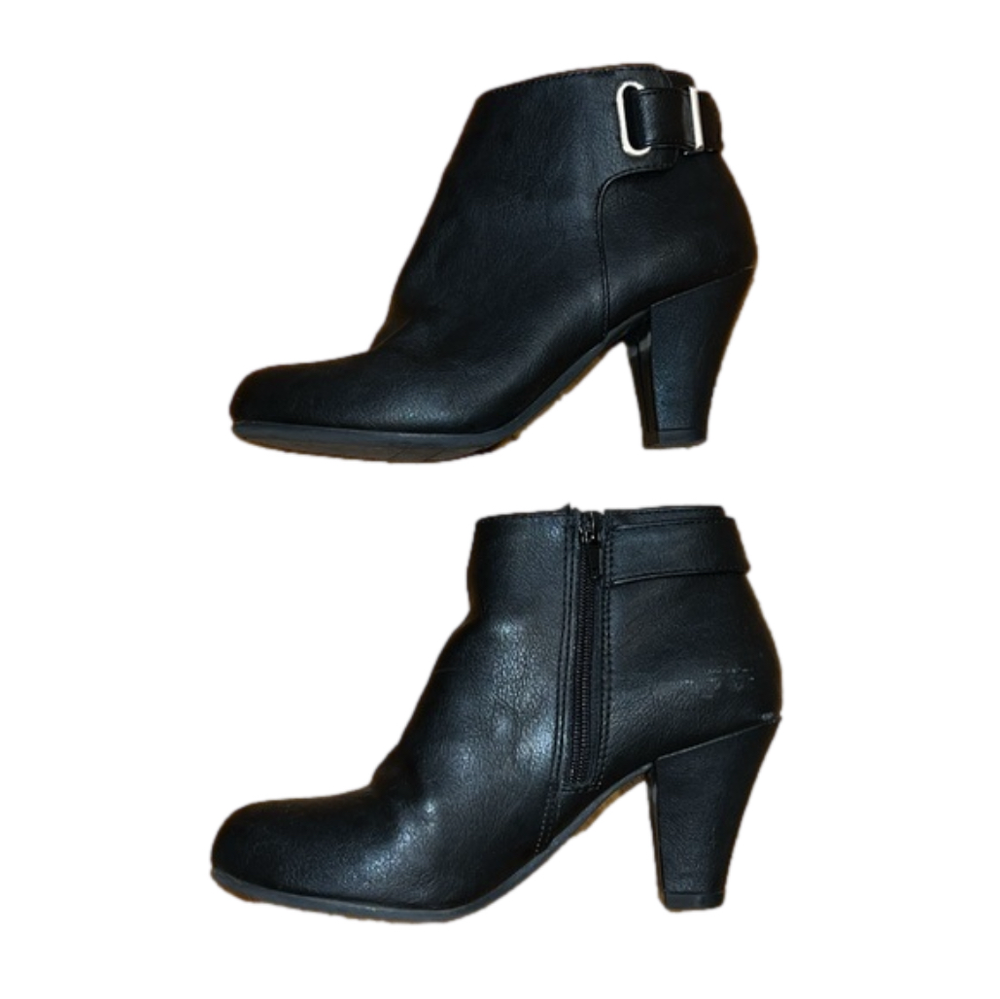 Women’s Fergalicious Black Ankle Heel Booties